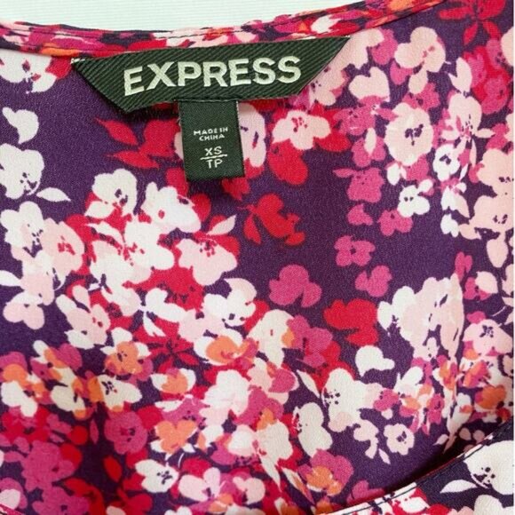 Express Pink floral Sleeveless Summer dress w/ tie belt - XS - Picture 4 of 13